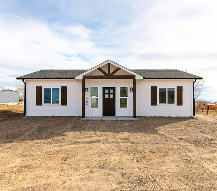 Completed compact custom home exterior